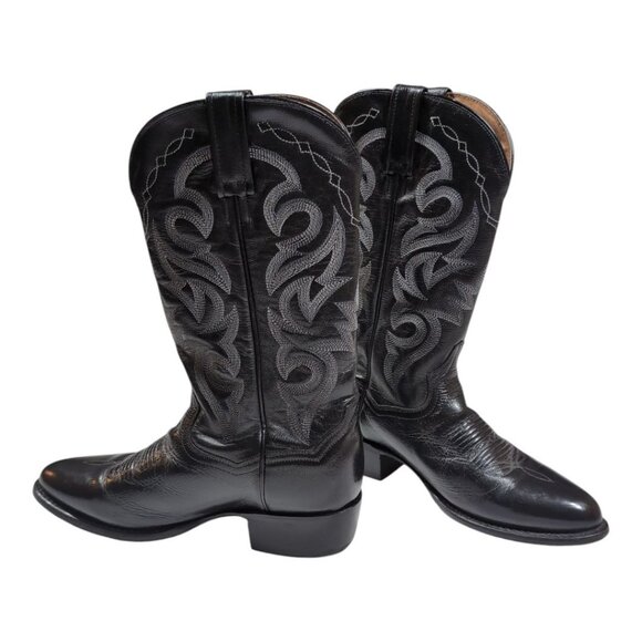 Dan Post Milwaukee Cowboy Boots Mens 9 Black DP2110R Western Rodeo Leather - Picture 1 of 12